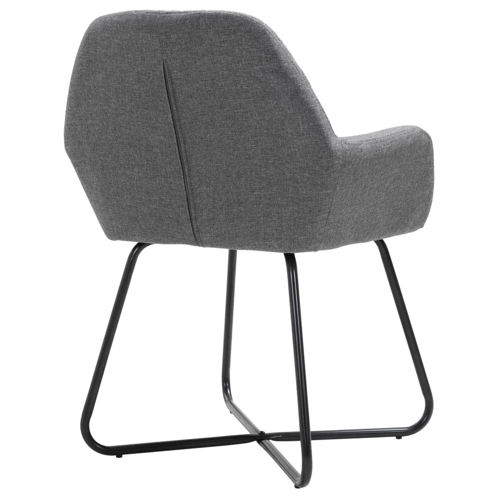 Set of 2 Modern Upholstered Dining Chairs in Charcoal Gray