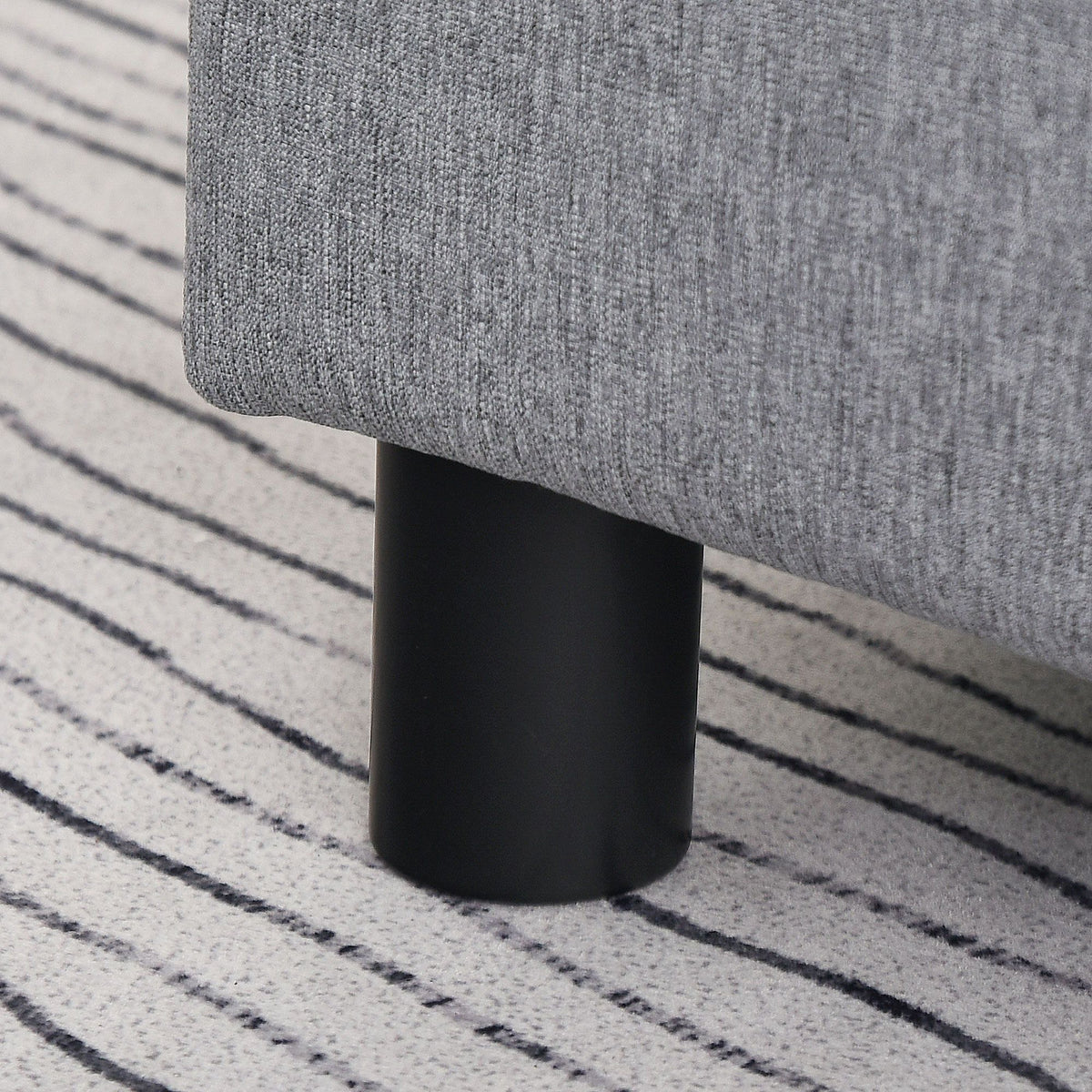 Gray linen 16-inch ottoman cube footrest pouf