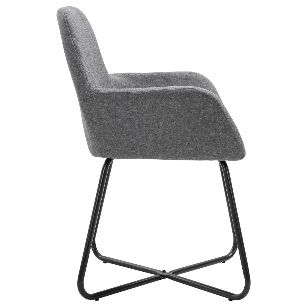 Set of 2 Modern Upholstered Dining Chairs in Charcoal Gray