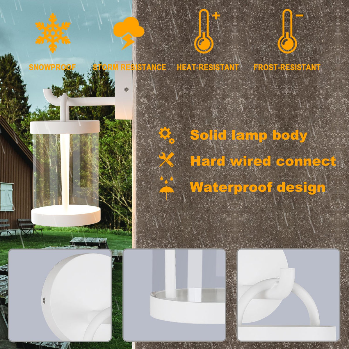Inowel IP65 waterproof outdoor LED wall sconce lantern exterior light fixture
