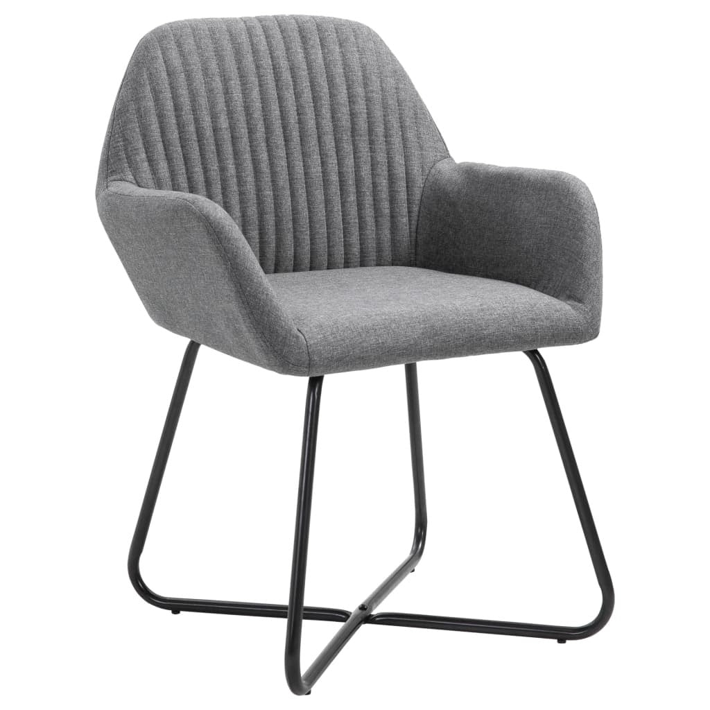 Set of 2 Modern Upholstered Dining Chairs in Charcoal Gray