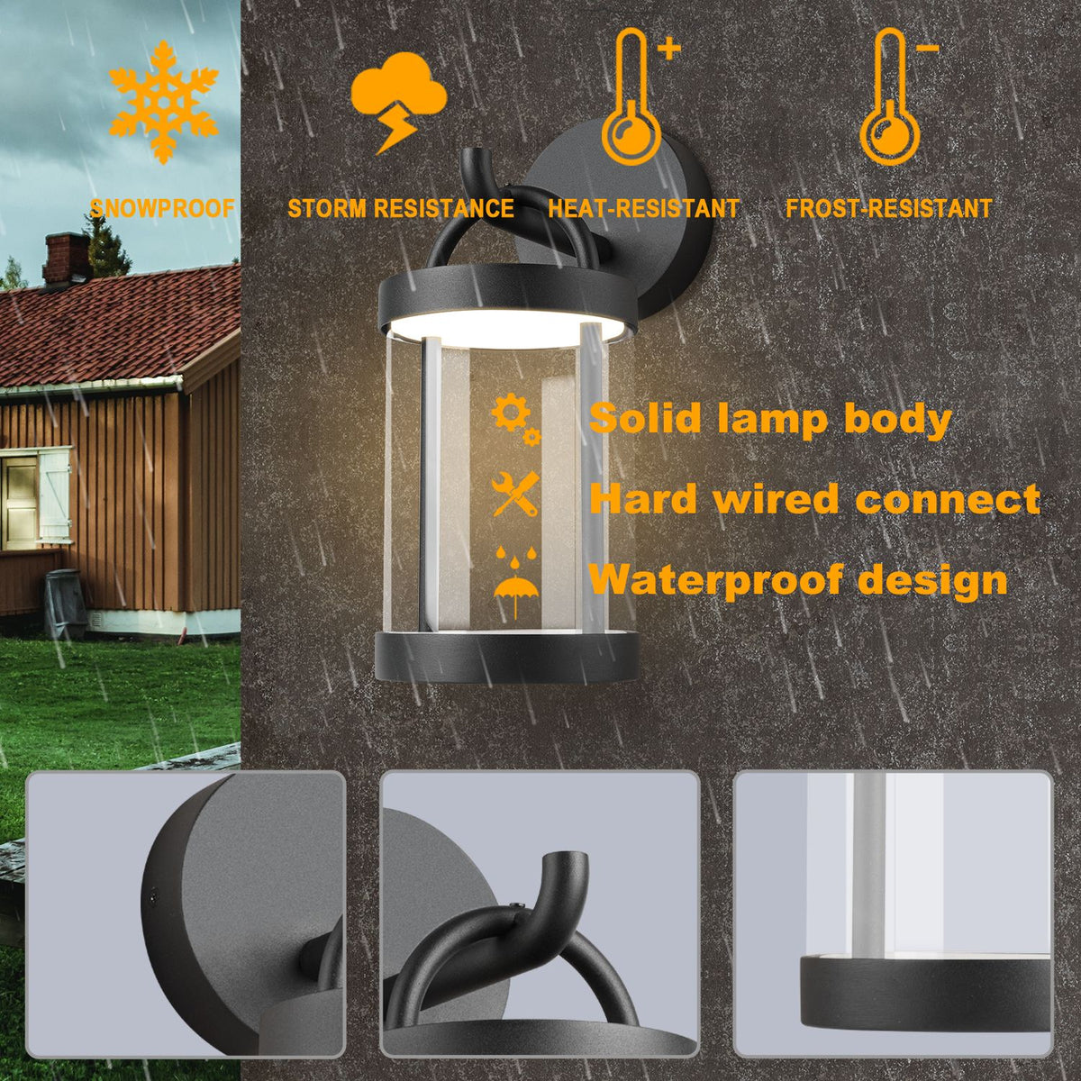 Inowel IP65 waterproof LED wall sconce lantern exterior light fixture