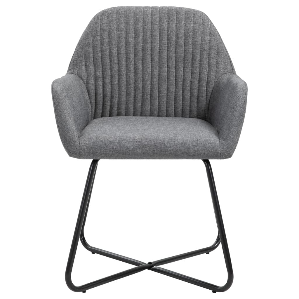 Set of 2 Modern Upholstered Dining Chairs in Charcoal Gray