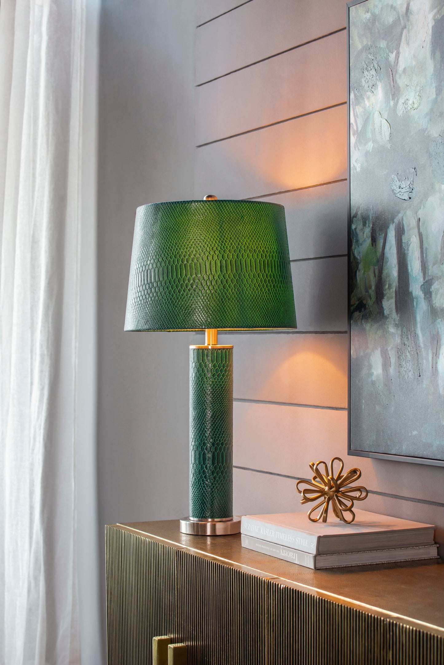 Green Iron Table Lamp For Living Room Elegant Modern Decor