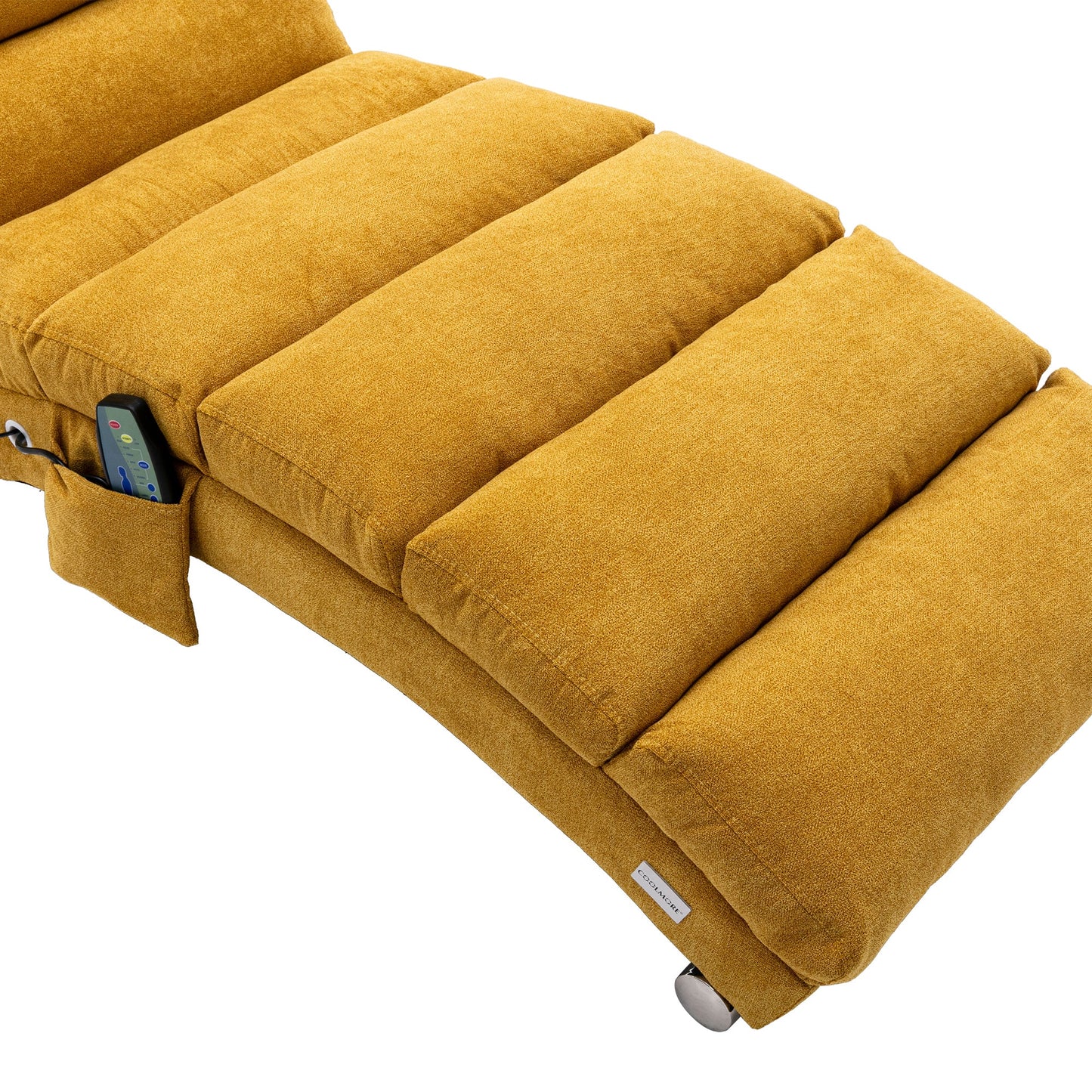 Modern Massage Chaise Lounge with Curved Backrest and Storage Pocket