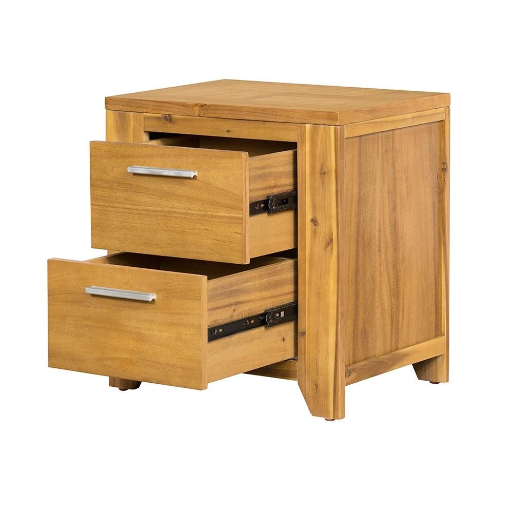 Compact Boho Nightstand with Smooth Glide - 20.7" x 15.4" x 22" - Solid Wood & MDF