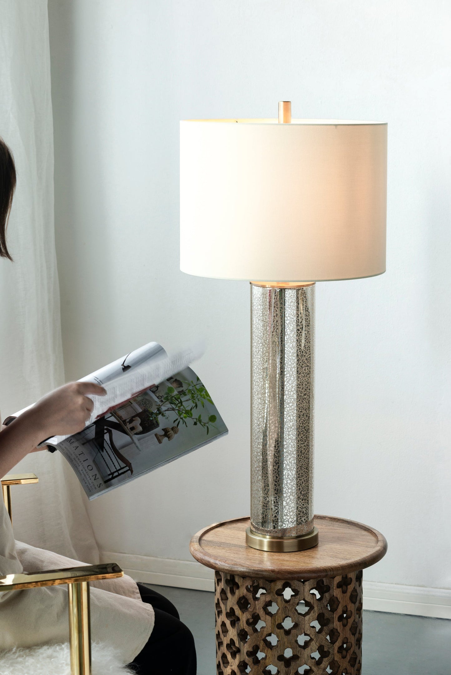 Gold Mirrored Glass Table Lamp For Modern Decor Luxury Glow