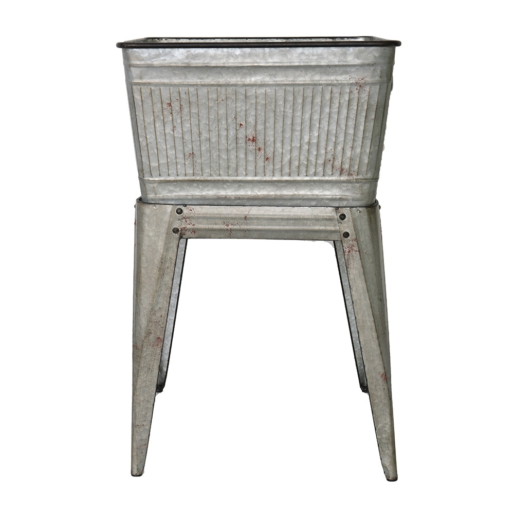 Galvanized Tub On Stand Plant Pot Holder For Gardeners