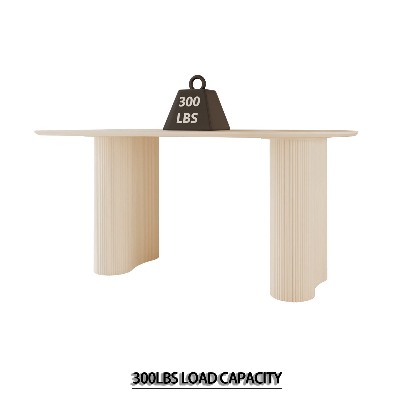 63" Elegant Cream MDF Dining Table with 6 Beige PU Dining Chairs and Black Metal Legs - Perfect for Kitchen & Home Use