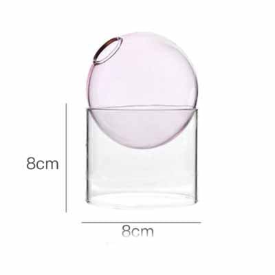 Handmade Nordic colored bubble glass vase, borosilicate ball decor.