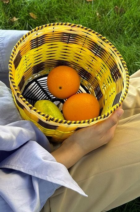 Handwoven Dopamine Tabletop Storage Basket for Fruit & Veges