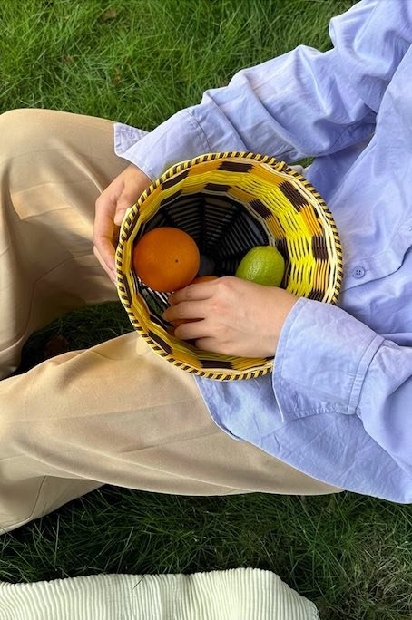 Handwoven Dopamine Tabletop Storage Basket for Fruit & Veges