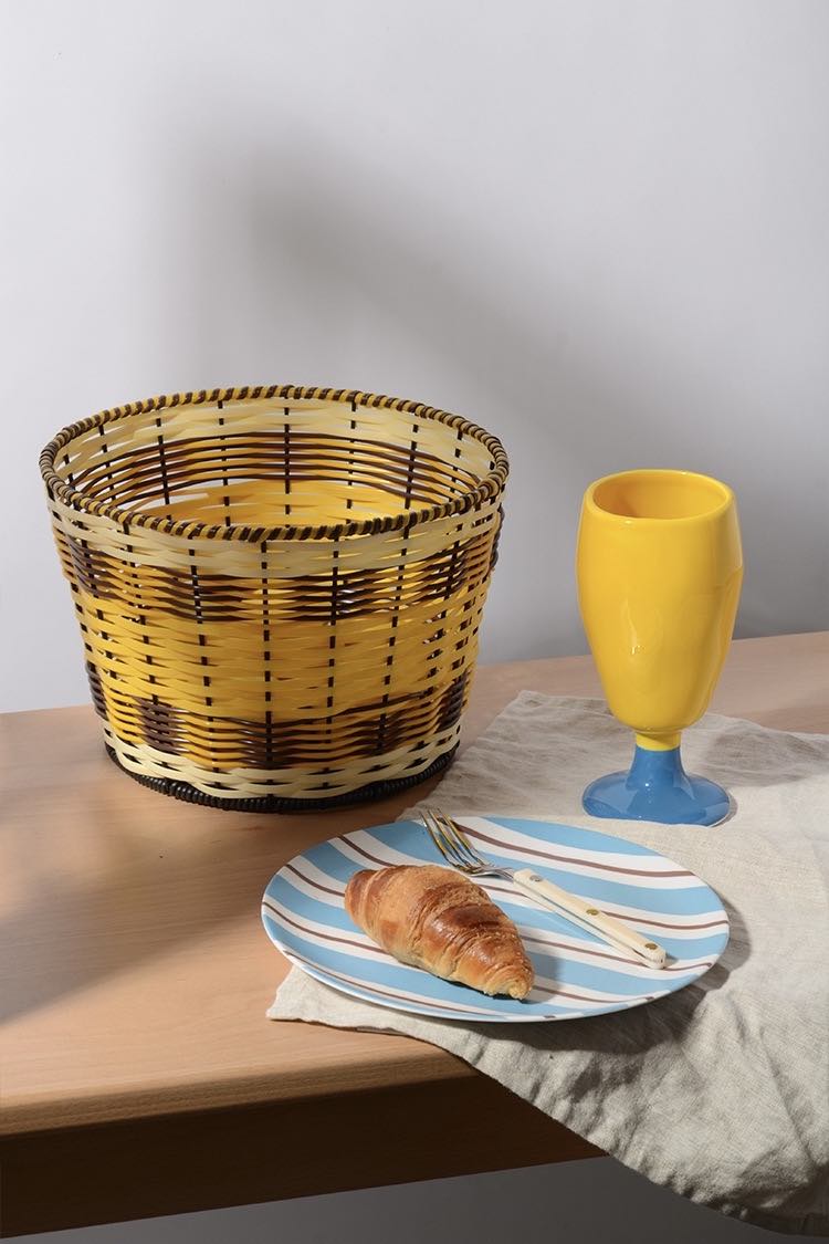 Handwoven Dopamine Tabletop Storage Basket for Fruit & Veges