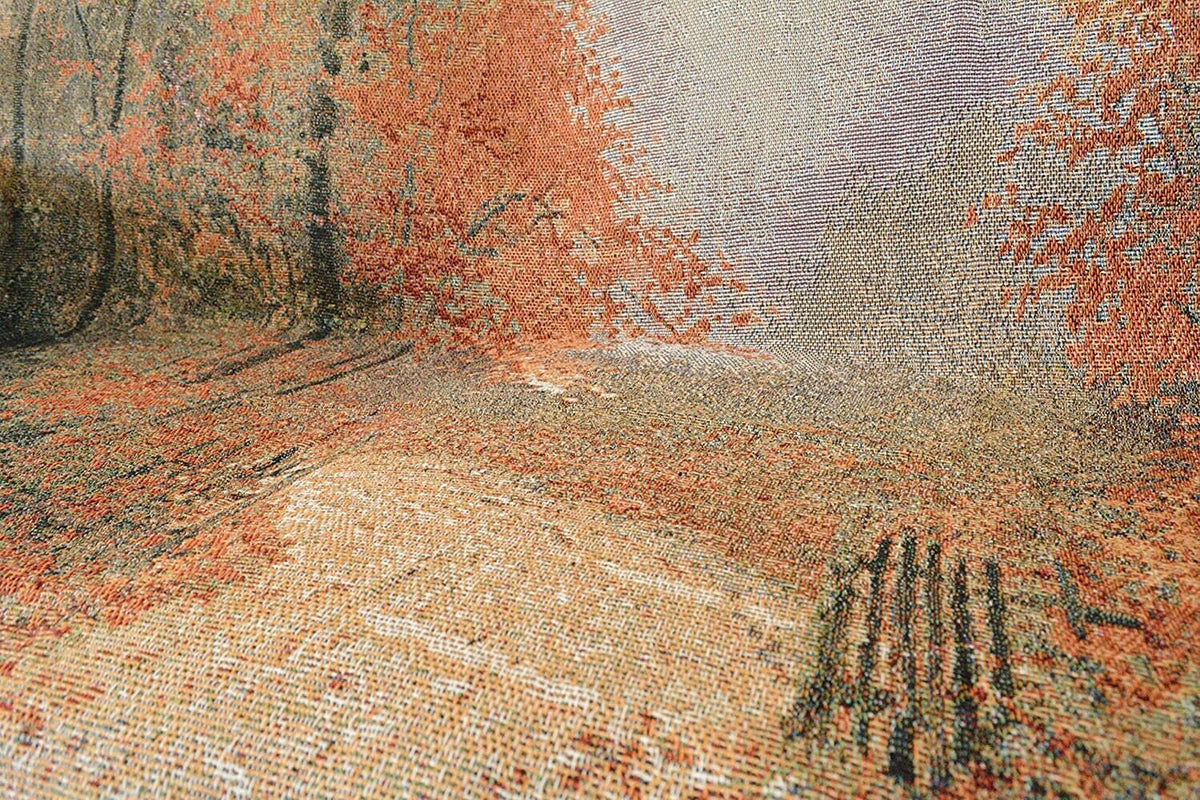 Orange leaves forest tapestry throw blanket, 50x60 inches