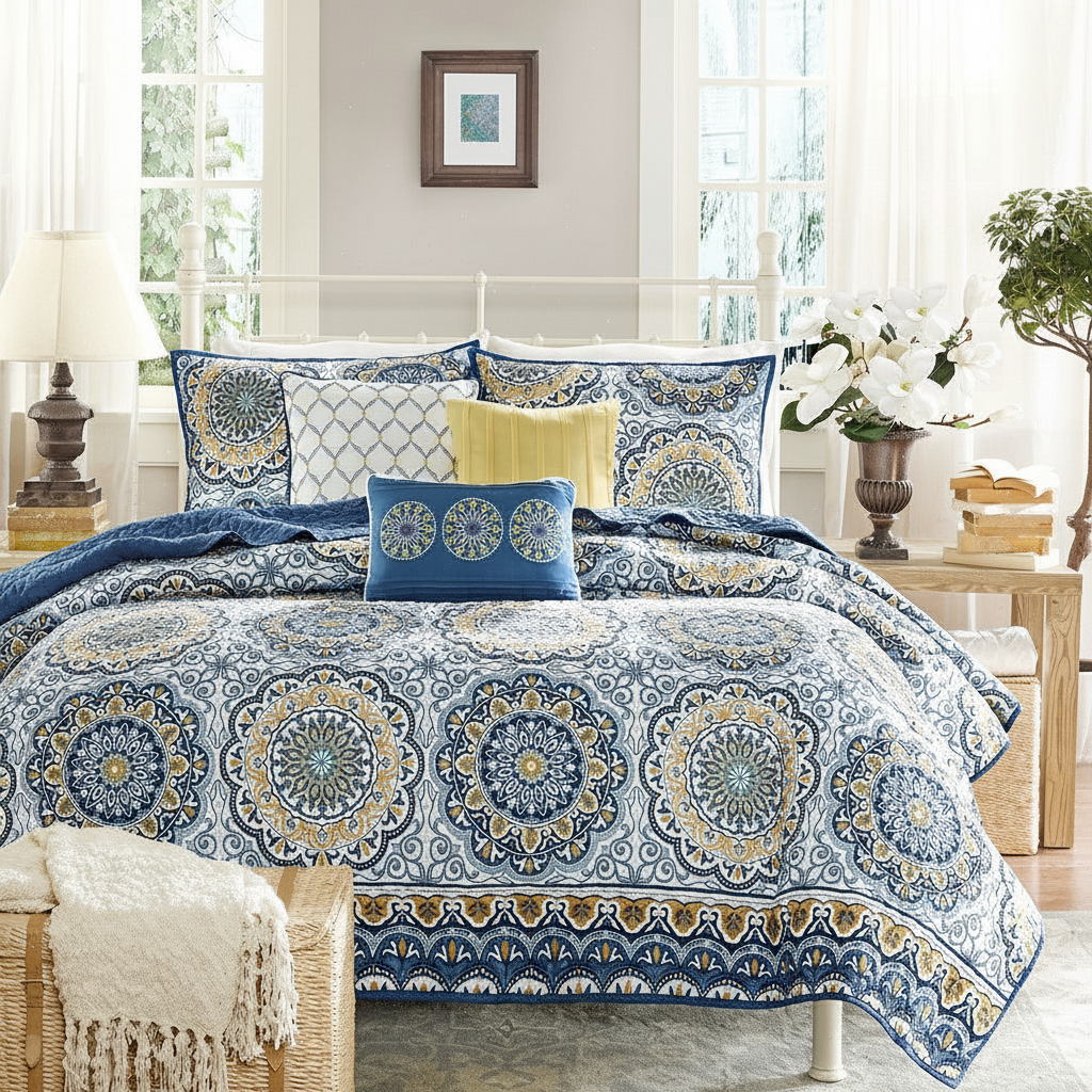 Sunlit bedroom lifestyle shot