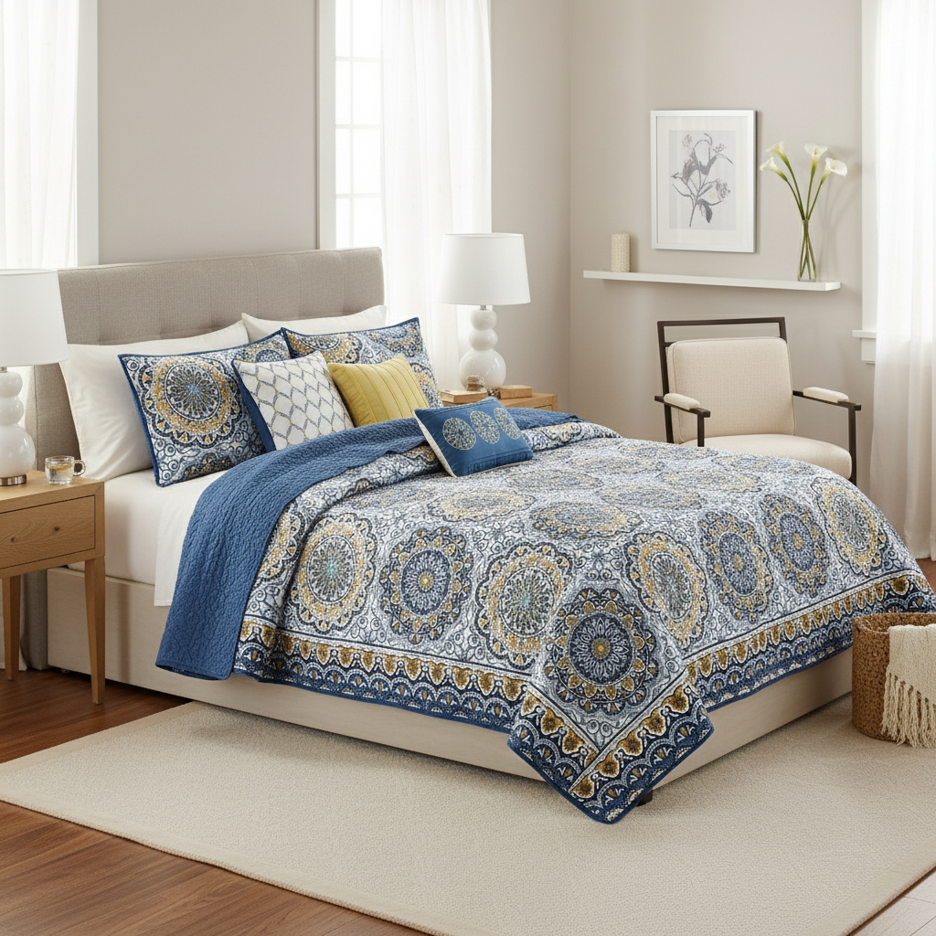 Contemporary bedroom lifestyle shot