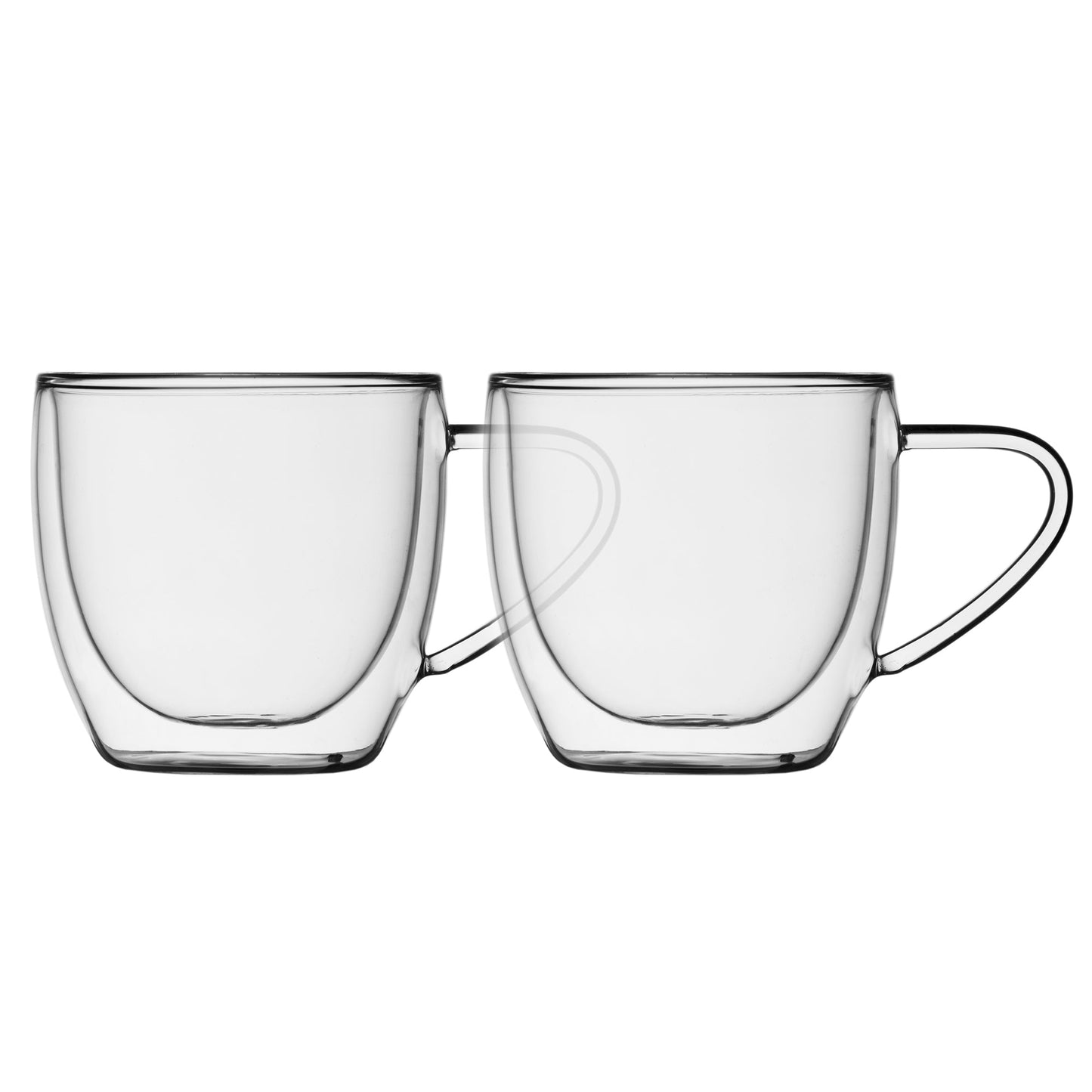 Insulated Double Wall Glass Mugs For Coffee And Tea 4 Piece Set 225ml Barista