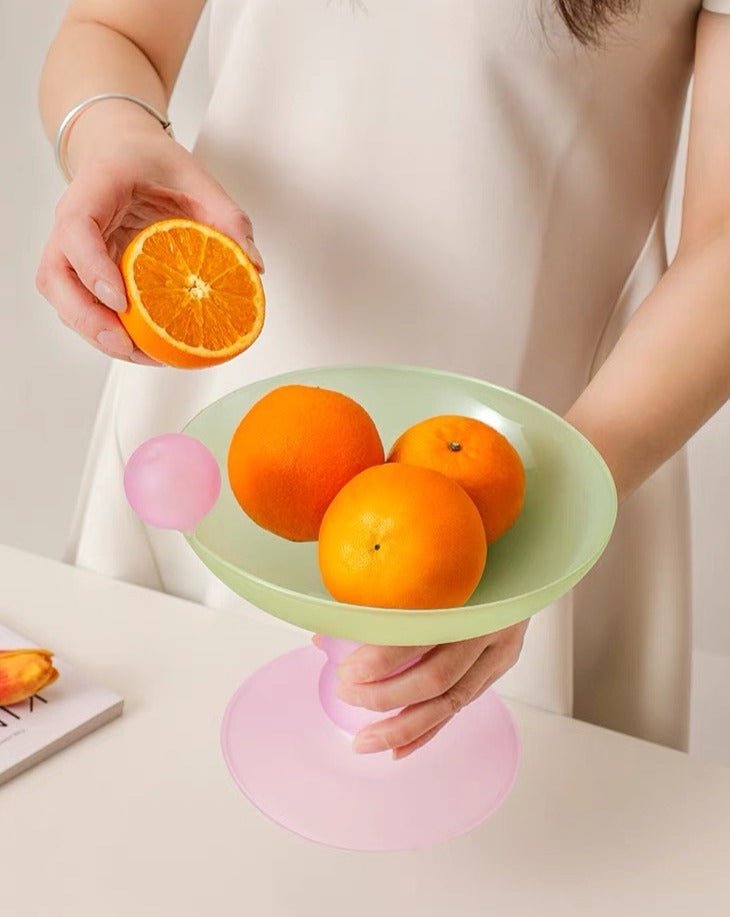 Jelly Bean Footed Tray Fruit Bowl Whimsical Centerpiece