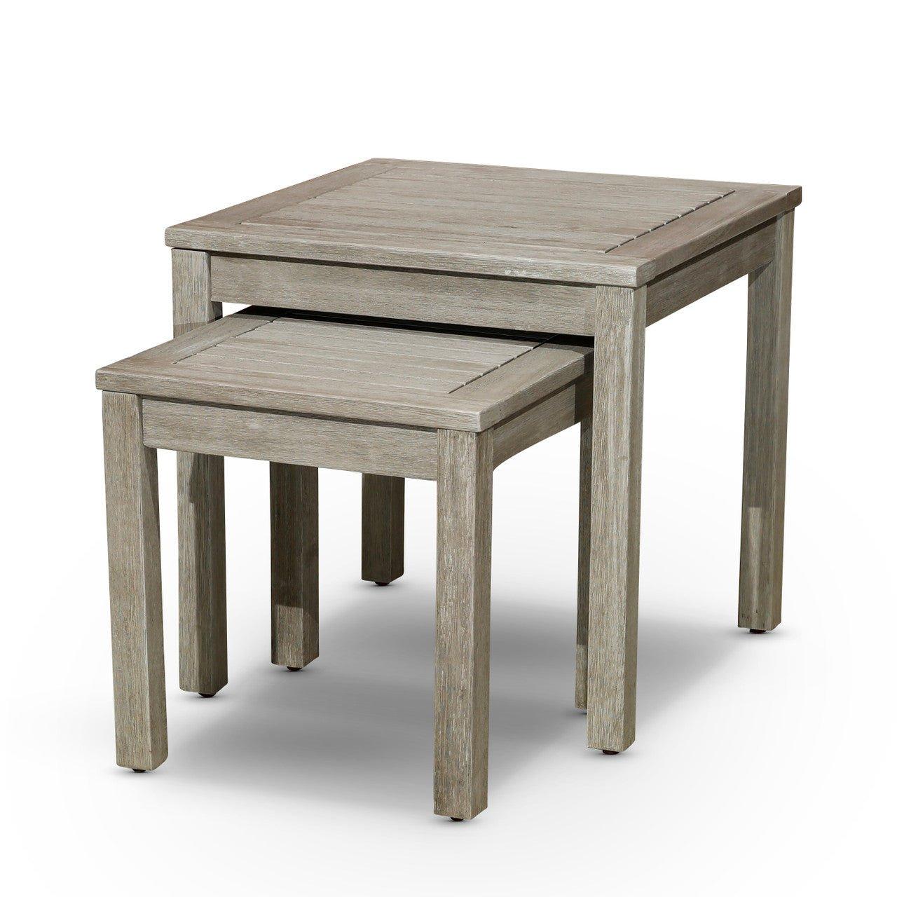 Eucalyptus Nesting Tables Set for Outdoor Entertaining - 2-Piece Collection