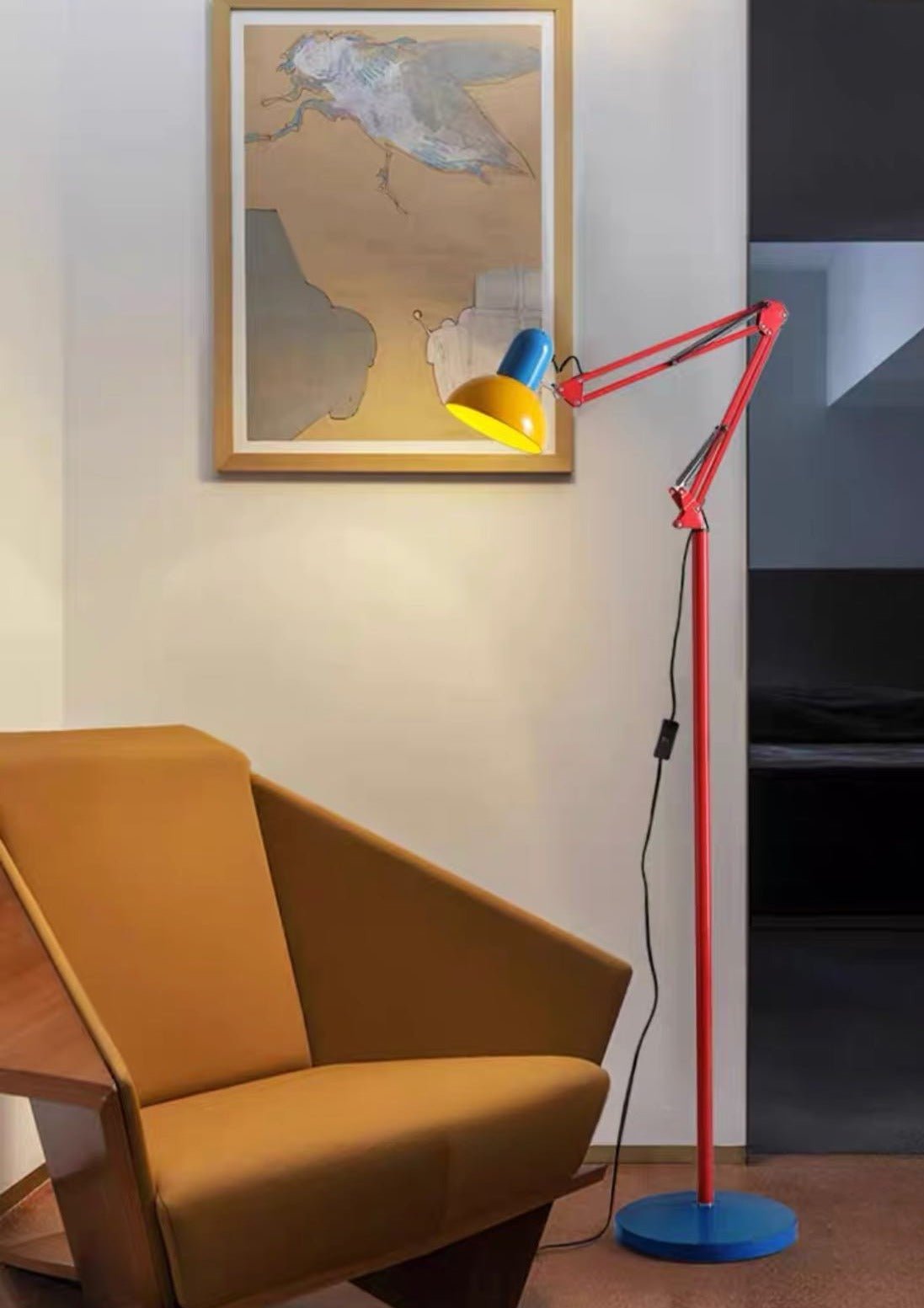 Memphis Retro Tall Metal Floor Lamp Full Spectrum LED Light