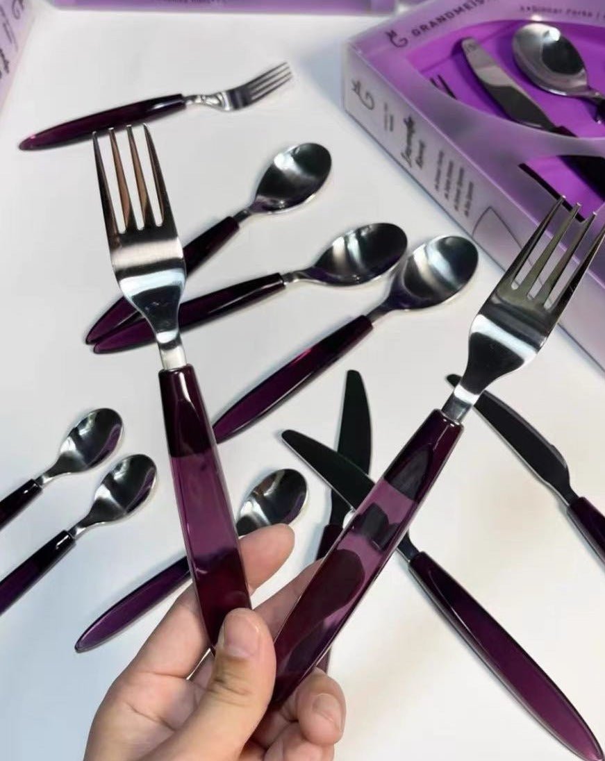 Meteor Flatware Set of 16 Pcs Sleek Modern Cutlery Set