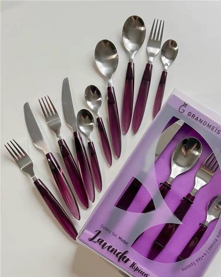 Meteor Flatware Set of 16 Pcs Sleek Modern Cutlery Set