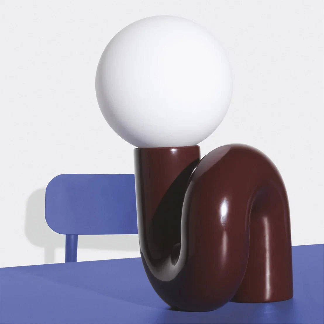 Contemporary Curvy Nightstand Lamp - Playful Artistic Desk Light