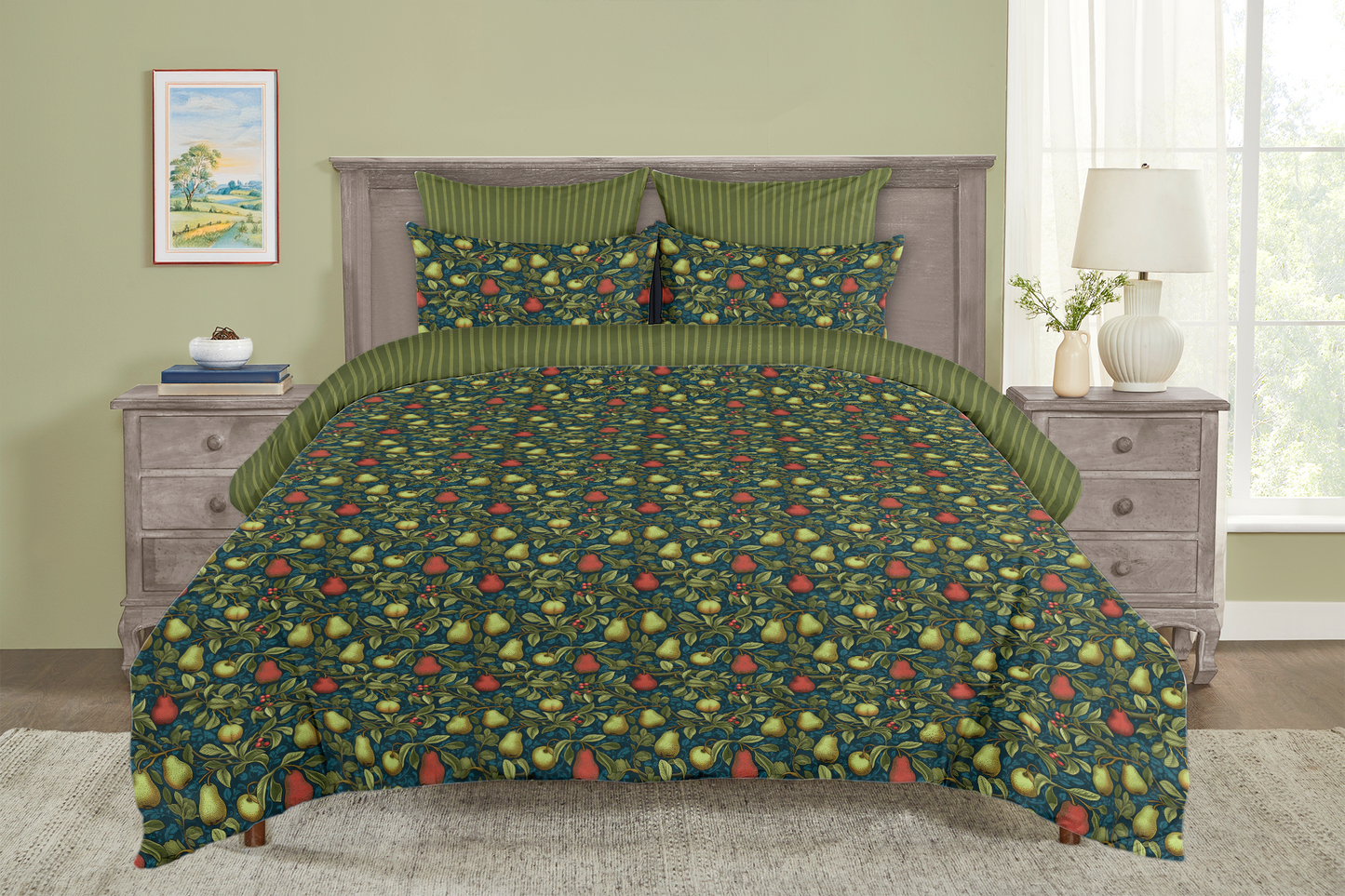 William Morris Pears Reversible Duvet Cover Set 5 Piece Home