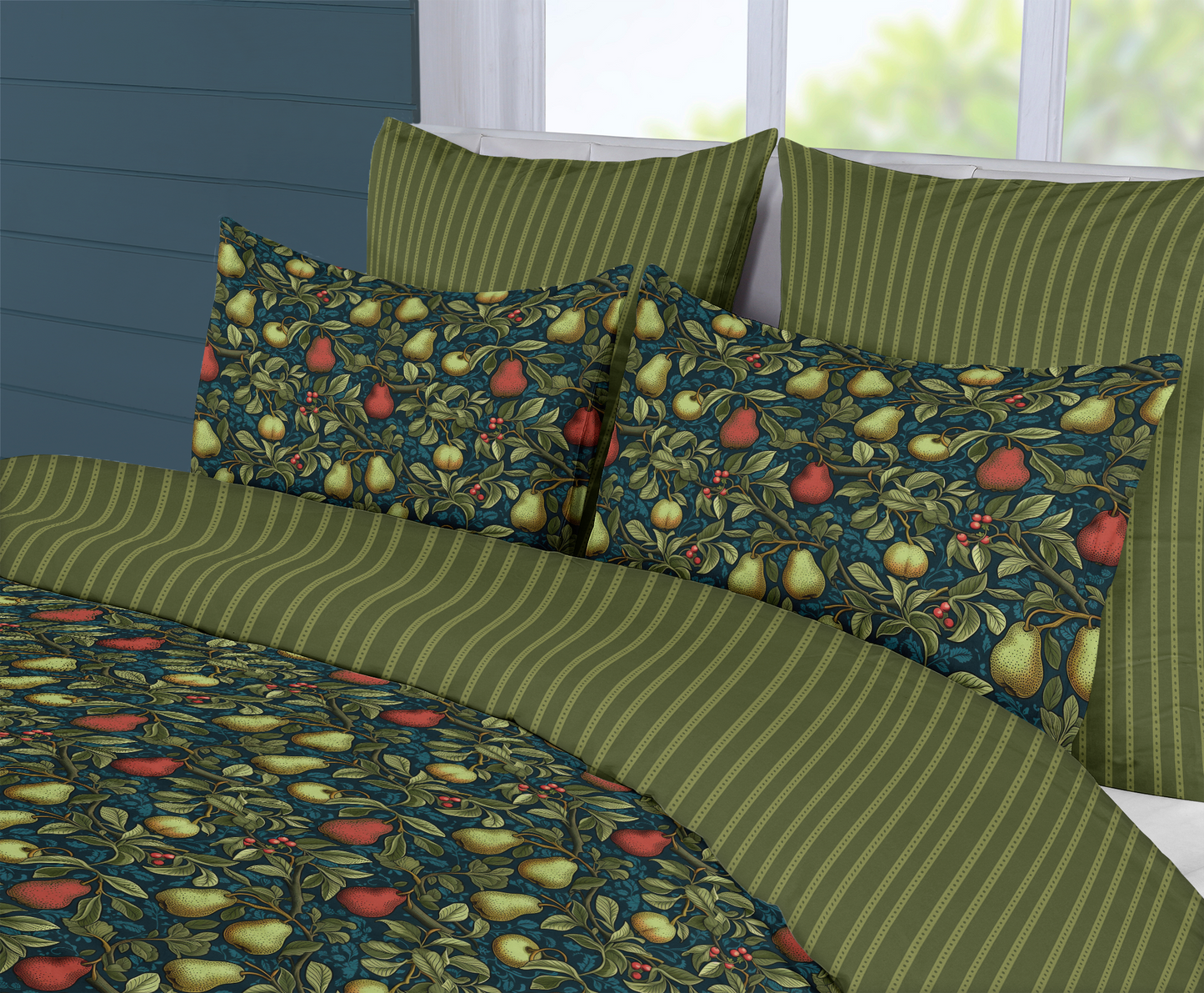 William Morris Pears Reversible Duvet Cover Set 5 Piece Home