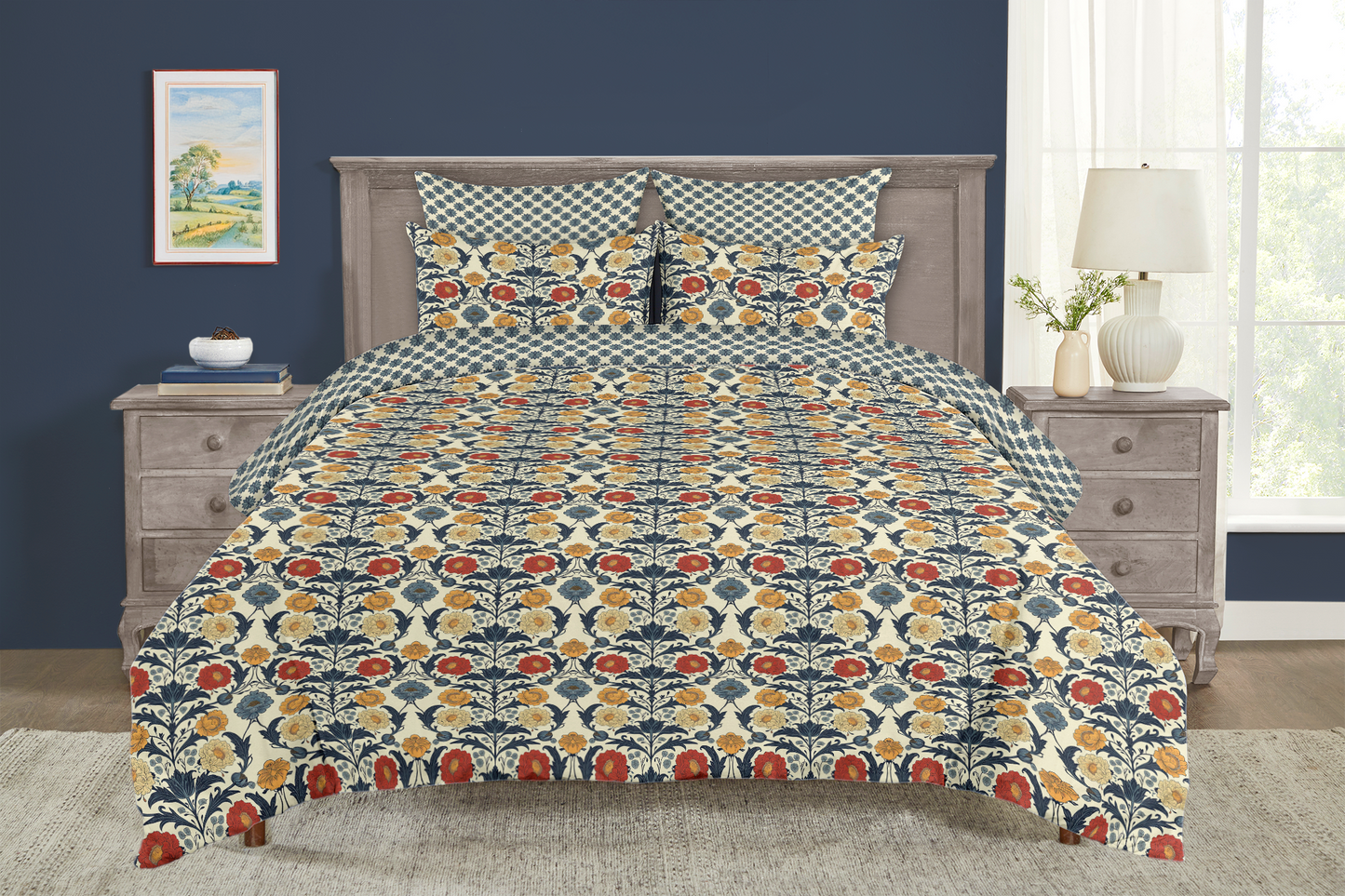 William Morris Elegant Reversible Duvet Cover Set 5 Piece