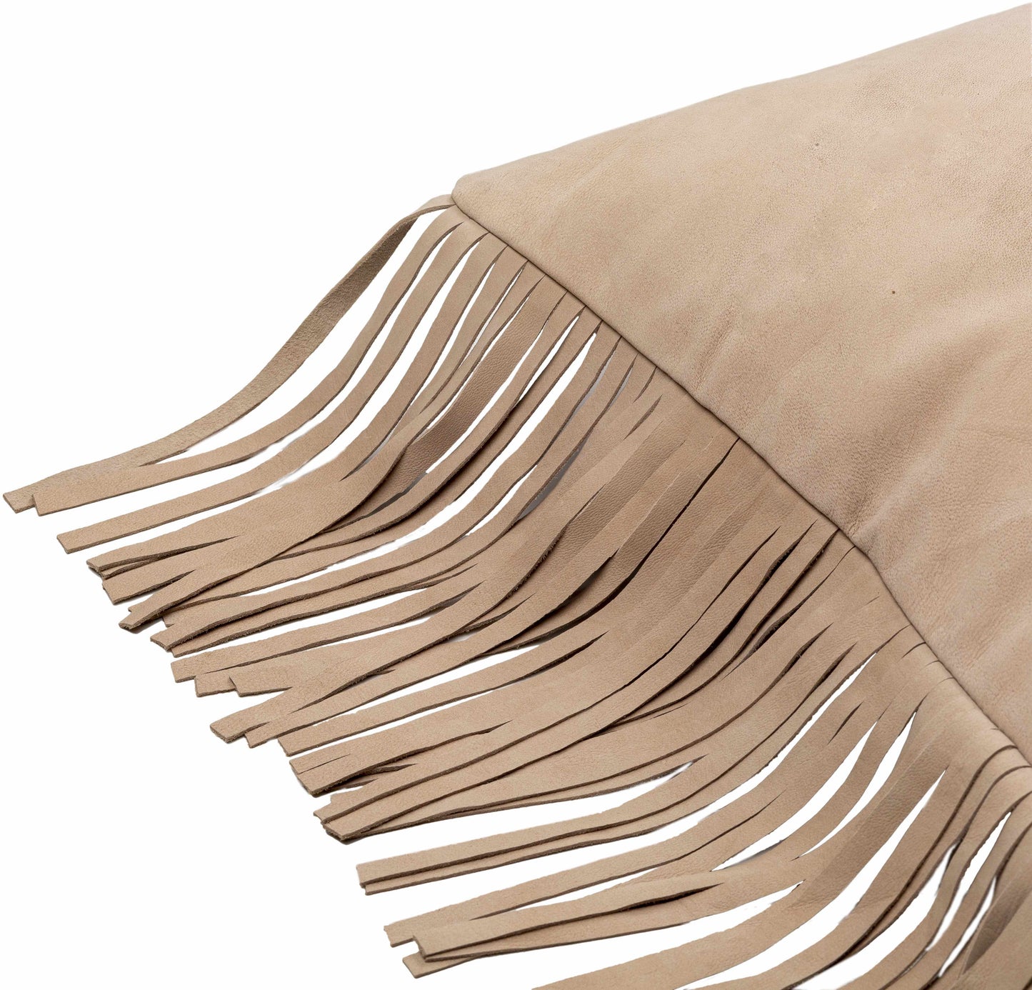 Muratbey Tan Leather Front Southwestern Style Pillow Cover From India