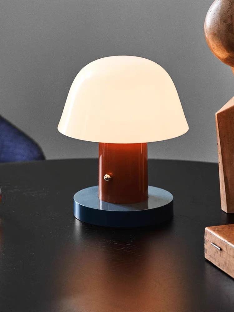 Charming Dimmable Mushroom Table Lamp - Portable Quirky Nursery Glow Light