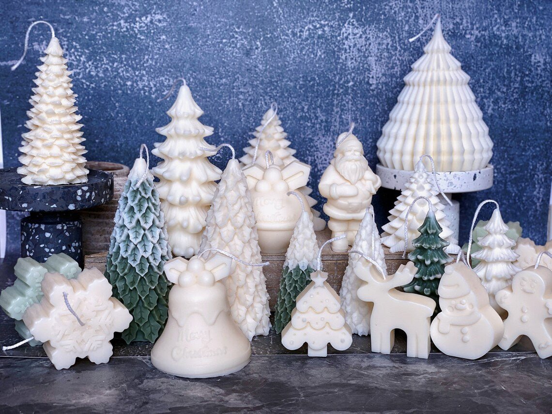 Handcrafted Origami Christmas Tree Candles | Festive Home Accents