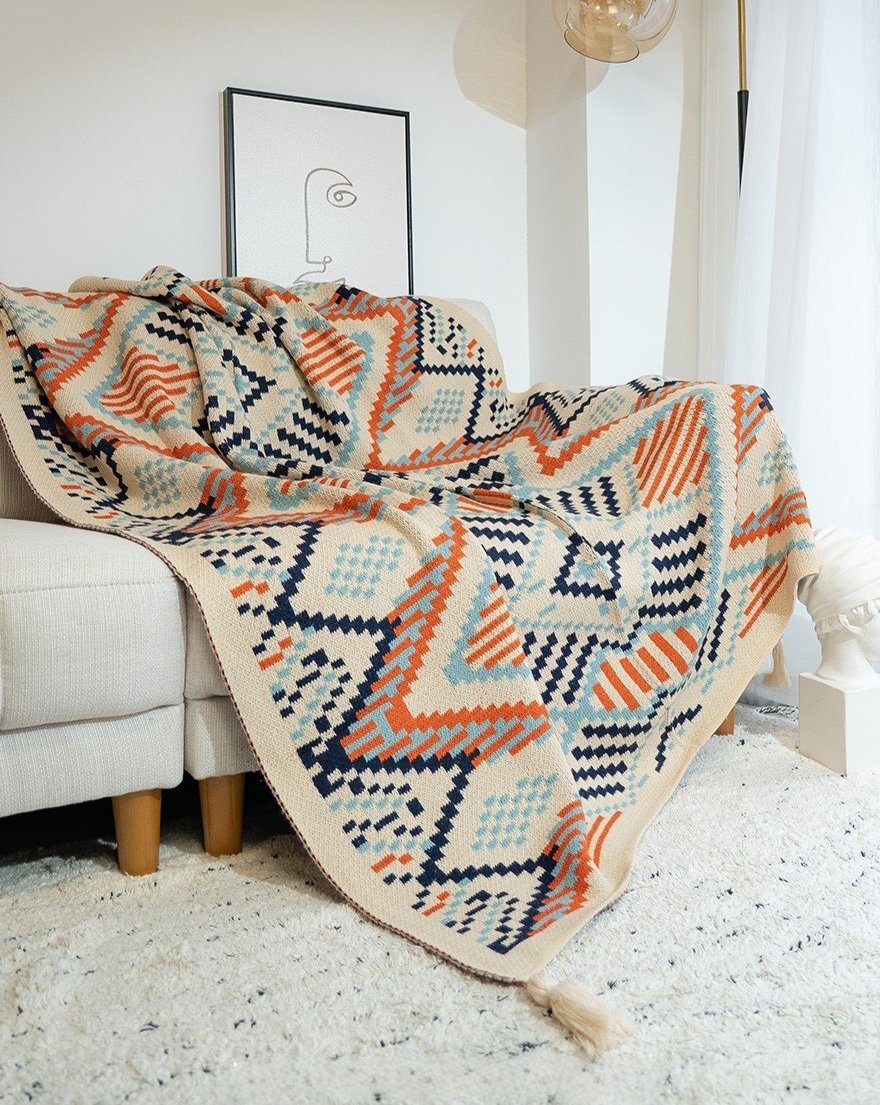 Bohemian Luxe Oversized Throw Blanket for Ultimate Comfort