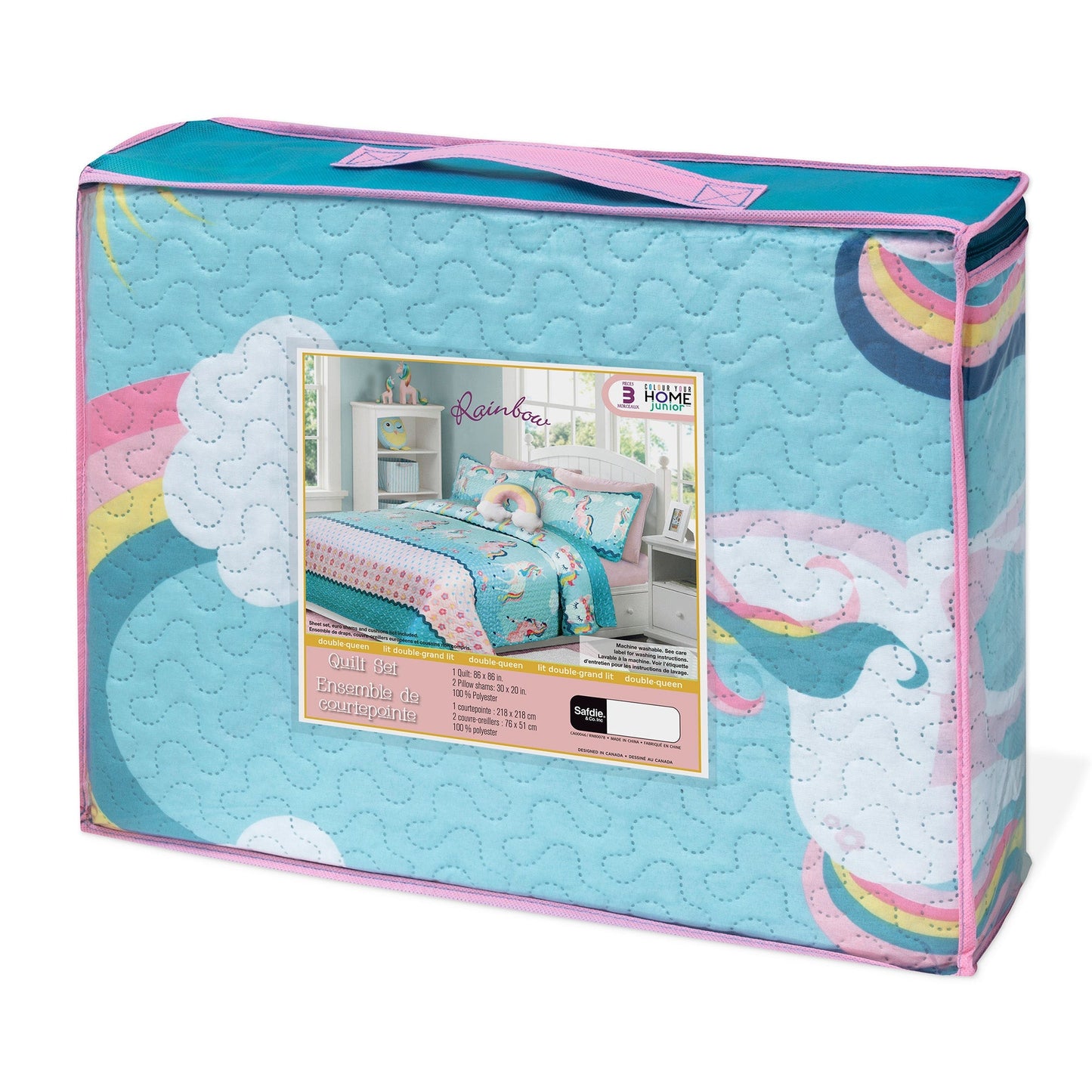Quilt Twin 2 Piece Set Rainbow Kids Bedding DecoElegance