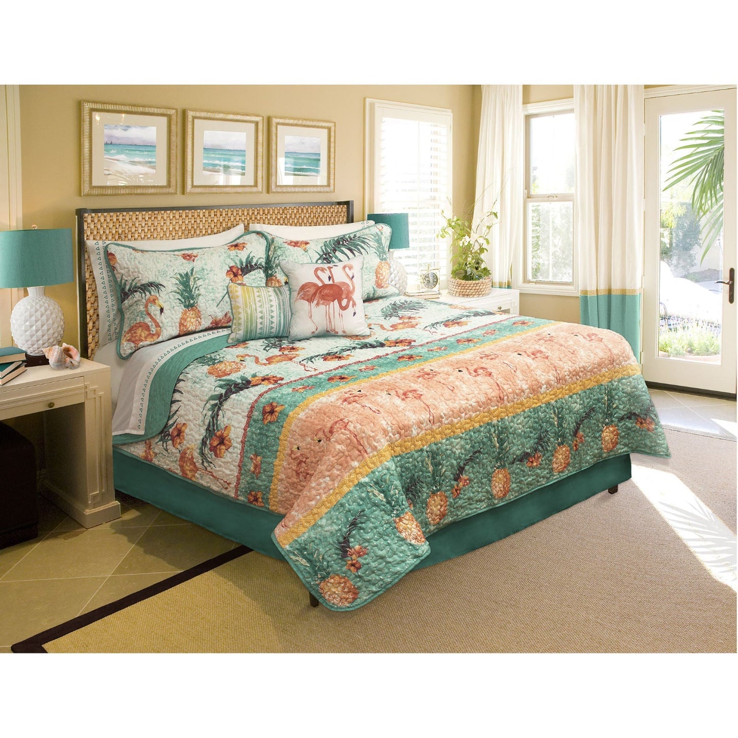 Maui Quilt Bedding Set 4 Piece Twin for Kids Room