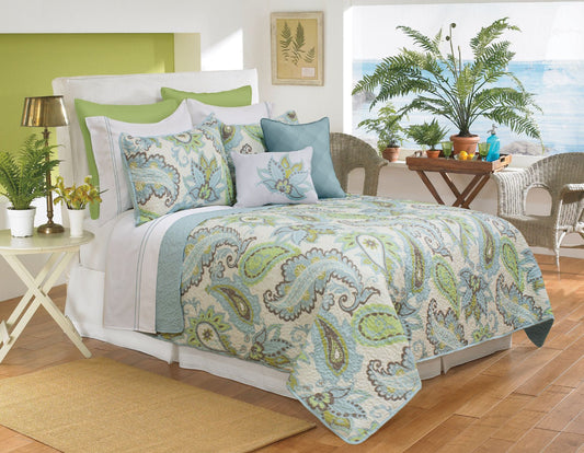 Katy Aqua Twin Quilt Bedding Set 2 Piece For Kids Room