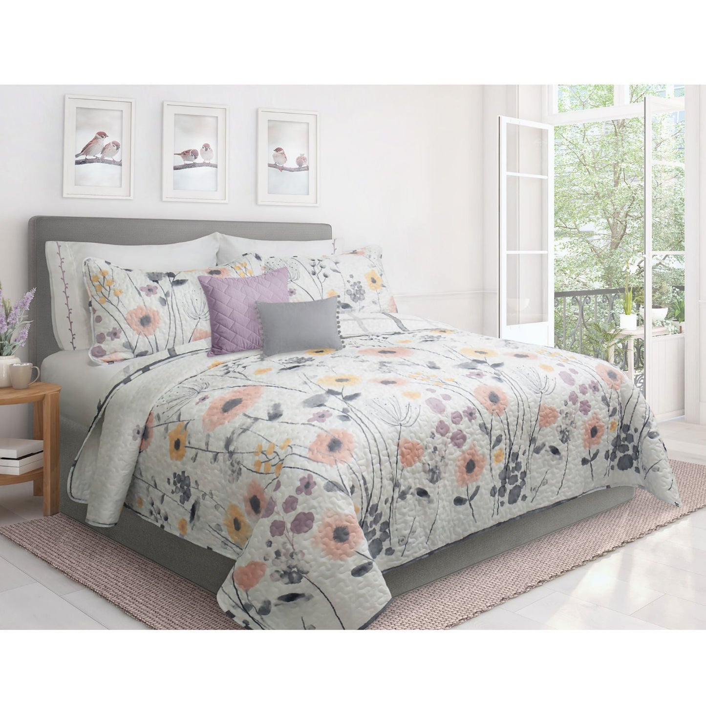 Mirabelle Twin Quilt Bedding Set 2 Piece With Sham DecoElegance