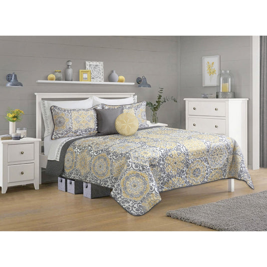 Queen Quilt Bedding Set 3 Piece Woven Jensen By DecoElegance