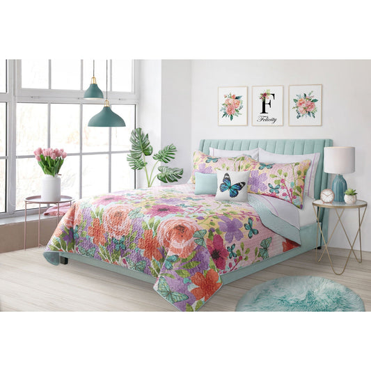 King Quilt Bedding Set 3 Piece Woven Felicity By DecoElegance