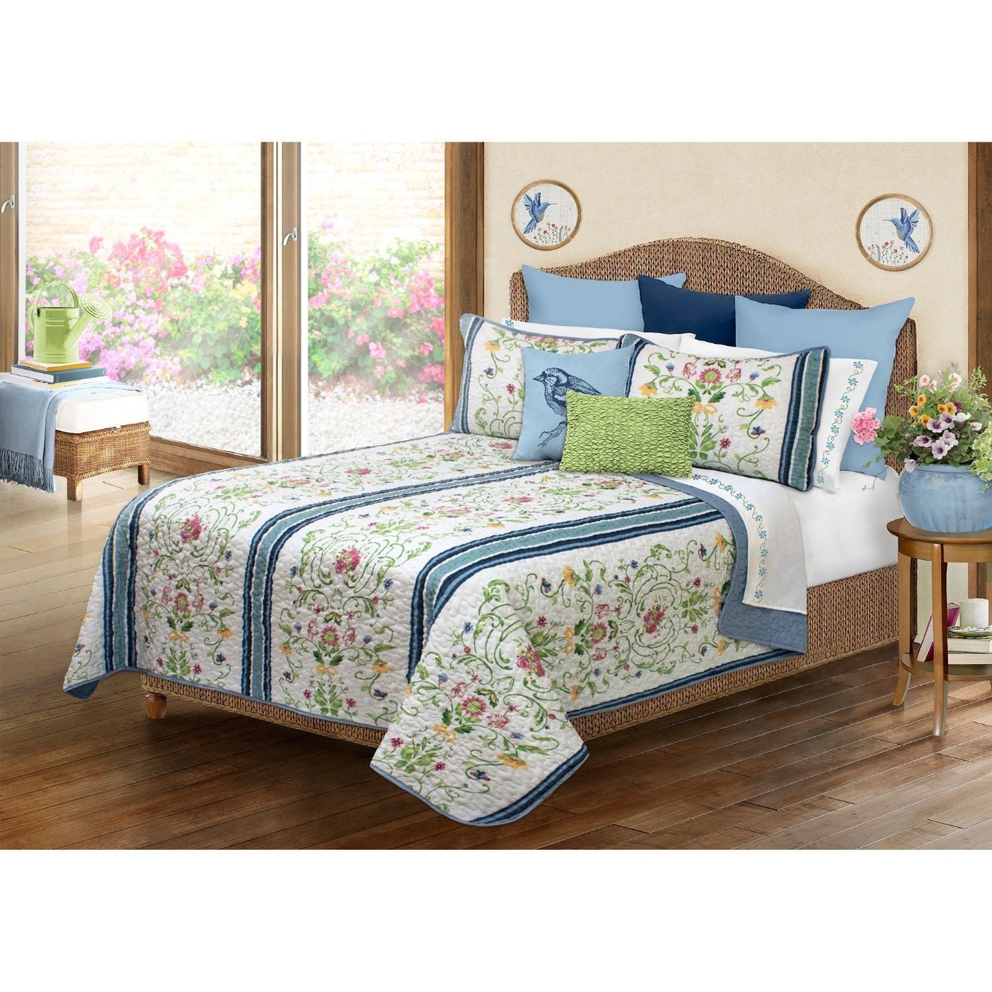 King Quilt Bedding Set 3 Piece Woven Heirloom DecoElegance