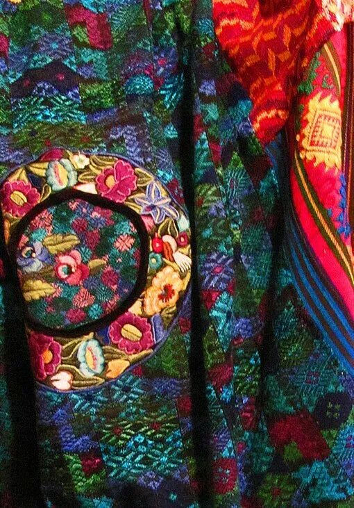 Gorgeous King-size Handmade Huipile Patchwork Quilt Set with Matching Pillow Covers