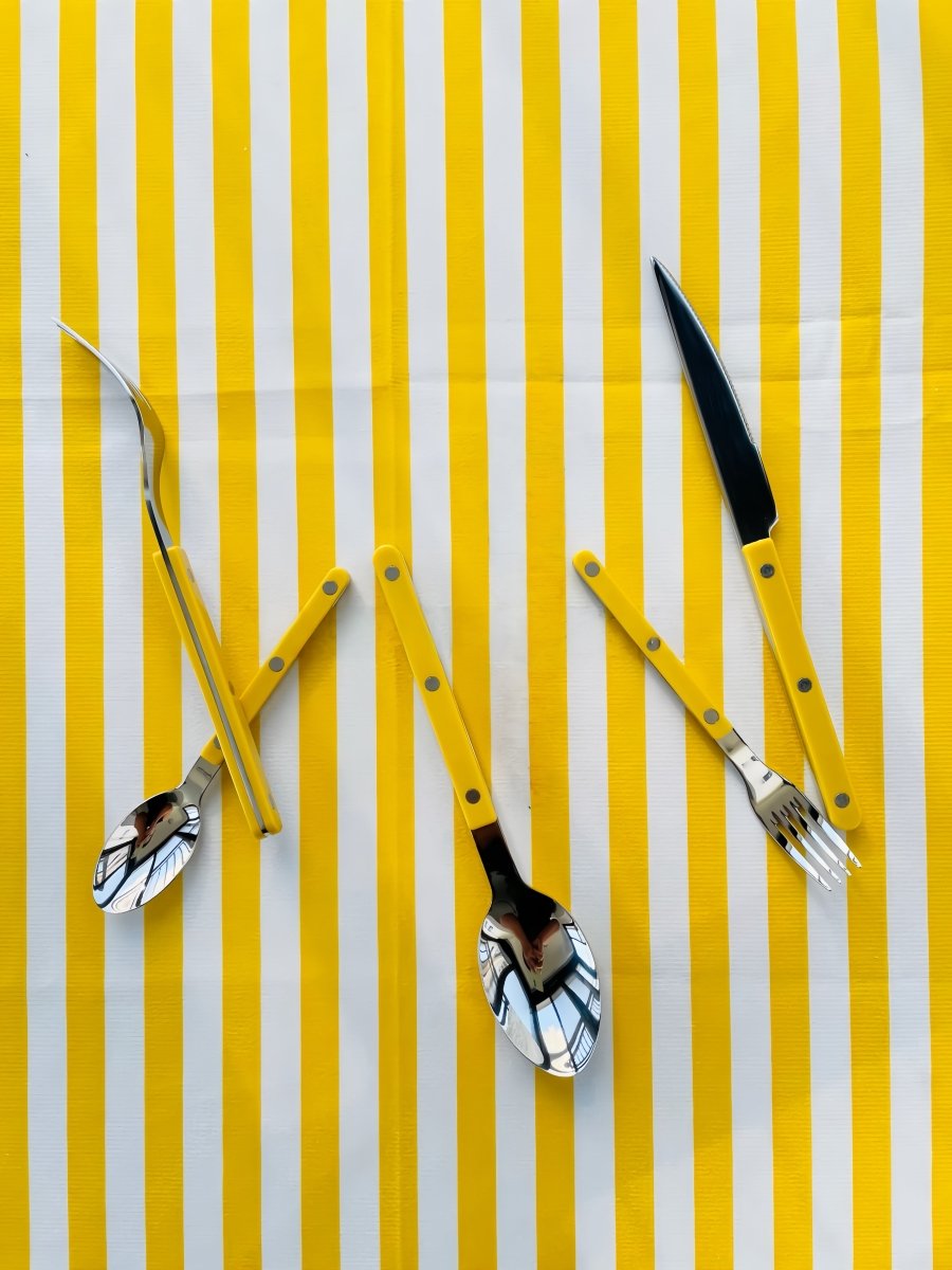 Dopamine Stainless Steel Rivet Flatware Set 10 Piece Bistrot Style