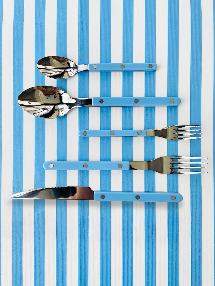 Dopamine Stainless Steel Rivet Flatware Set 10 Piece Bistrot Style