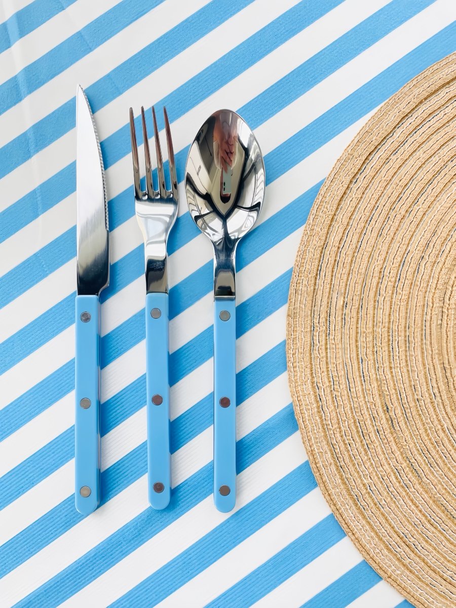 Dopamine Stainless Steel Rivet Flatware Set 10 Piece Bistrot Style