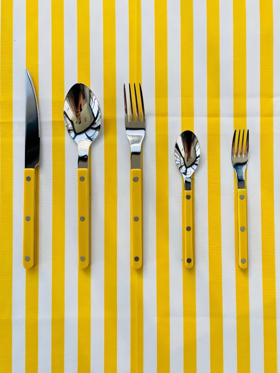 Dopamine Stainless Steel Rivet Flatware Set 10 Piece Bistrot Style