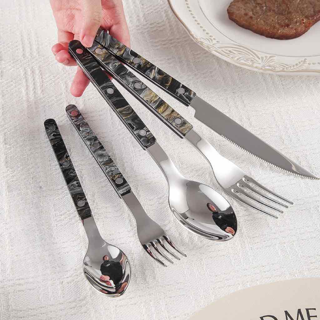 Set Of 10 Pcs Modern French Flatware Bistrot Style Cutlery