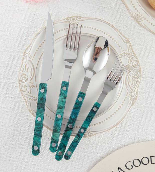 Set Of 10 Pcs Modern French Flatware Bistrot Style Cutlery