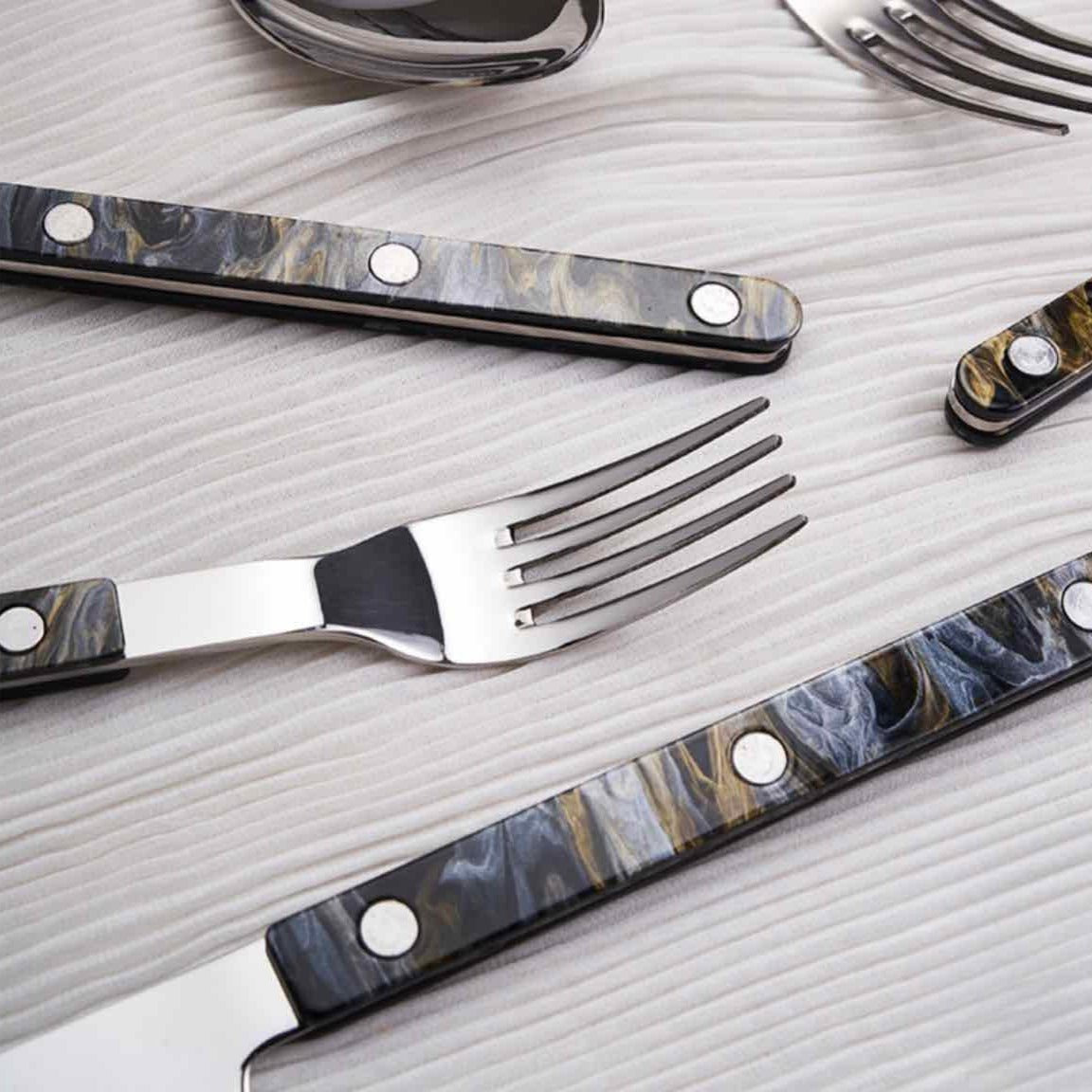 Set Of 10 Pcs Modern French Flatware Bistrot Style Cutlery