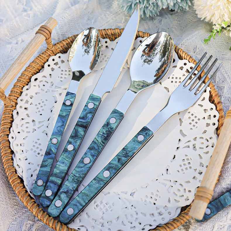 Set Of 10 Pcs Modern French Flatware Bistrot Style Cutlery